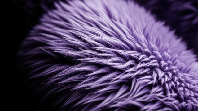 Close up shot of purple fur texture