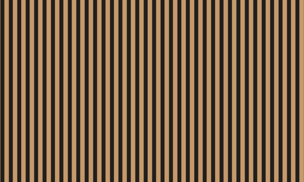 Corrugated card board lines texture. Brown striped pattern backdrop. Light wooden vertical slat wall creates modern interior design. 