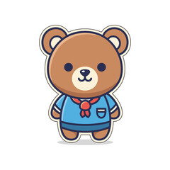 Obraz premium Adorable Cartoon Bear Character Illustration
