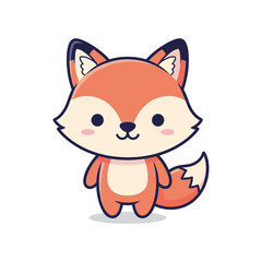 Obraz premium Adorable Cartoon Fox Character Illustration