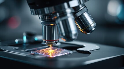 Advanced scientific microscope examines sample detail