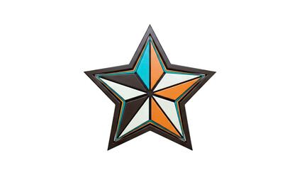 Obraz premium Multi-colored starburst emblem with geometric design
