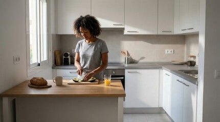 Morning Routine in a Modern Kitchen