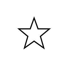 Fototapeta premium Simple black outline of a five-pointed star, centered on a white background