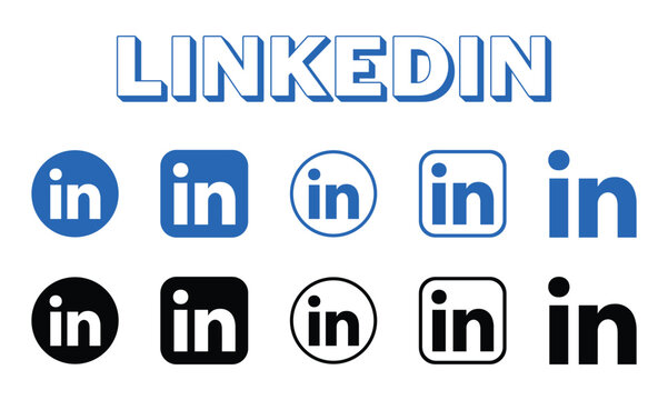 Linkedin logo icon set. Linkedin vector logo. Linkedin vector icon. Linkedin editorial. Linkedin set of social media logos. Linkedln logo icon vector set 2026. vector illustration eps file.