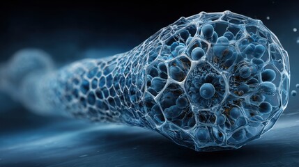 Microscopic cell structure with hexagonal network