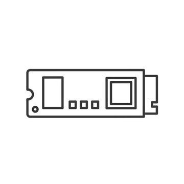 A simple, illustrative outline of an M.2 solid-state drive component.