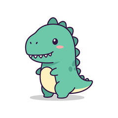 Obraz premium Adorable Cartoon Dinosaur Character Illustration