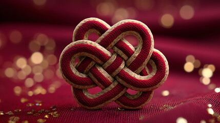 Festive red Chinese knots: a decorative concept for traditional Eastern festivals.