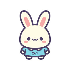 Obraz premium Cute Cartoon Bunny Character Illustration