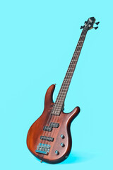 Naklejka premium Modern electric guitar on blue background