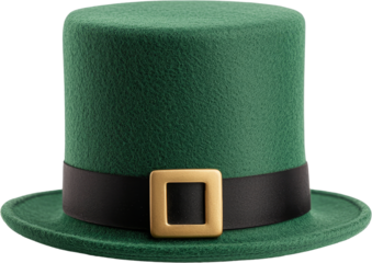 Green hat top cylinder felt buckle Irish festive holiday costume accessory fashion headwear tall