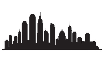 Fototapeta premium City skyline silhouette with dome building.