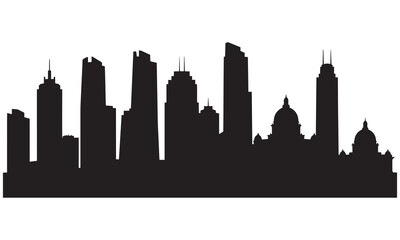 Obraz premium City skyline silhouette with classical dome buildings.