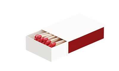 matchbox with matches 3D rendering