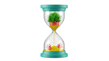 Hourglass with Plant and Coral