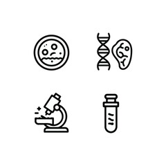  Cultured Lab-Grown Meat and Synthetic Protein Line Art Icons.