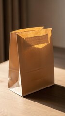 Brown Paper Lunch Bag on Table 31.