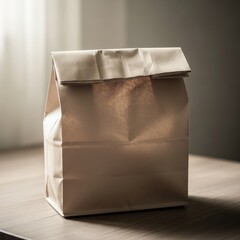 Brown Paper Lunch Bag on Table 40.