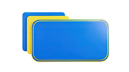 Stacked Blue and Yellow Rectangles with Rounded Corners