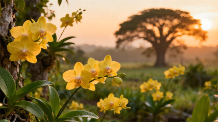 yellow flowers in the spring