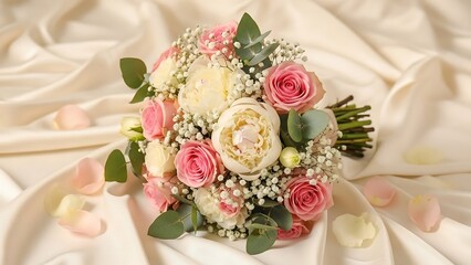 Beautiful bouquet of roses and flowers.