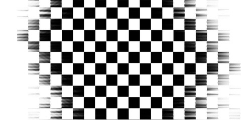 Fototapeta premium Race flag grunge background, car rally or motocross finish flag with vector checker pattern. Grunge race flag for car racing sport or bike speedway, motorsport