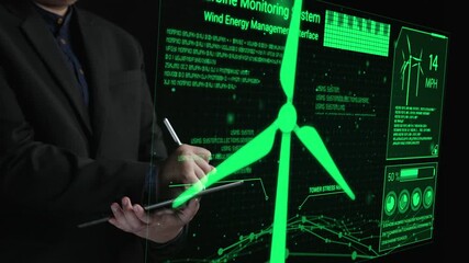 Discover a cutting-edge wind energy management system interface featuring interactive visualizations and real-time data analysis for sustainable energy solutions. Cipher - Powered by Adobe