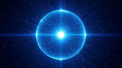 Obraz premium Glowing Blue Light Circle Energy Concept.