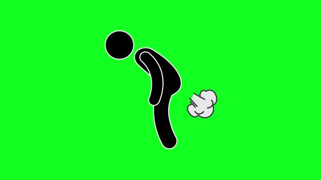 animated fart, explosion visual effects, comic fart clouds, smoke vapor. 4k video green screen