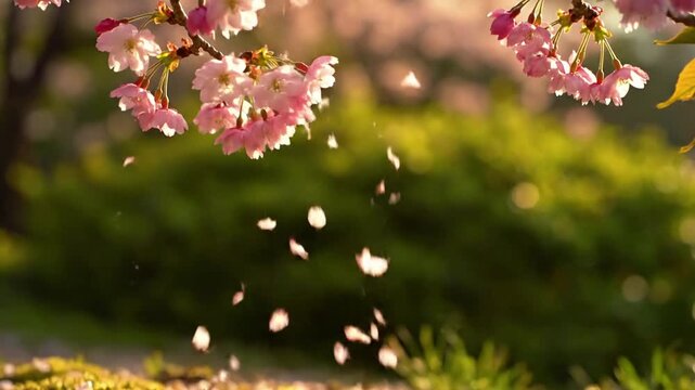 Delicate Blossom Details Macro shot focusing on the intricate beauty and texture of a single cluster of cherry blossoms on a branch.