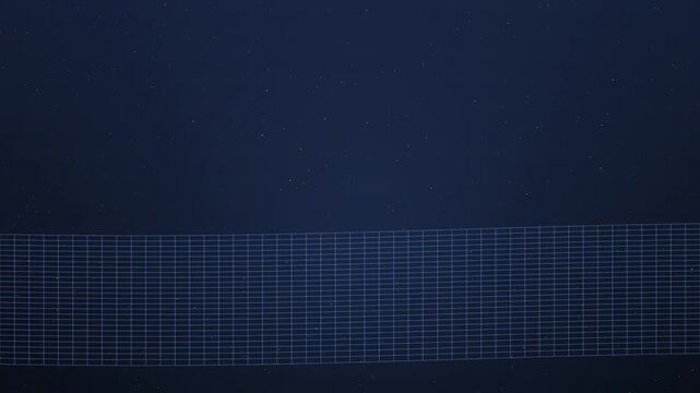 Expanding Grid Pattern on Dark Blue Background
