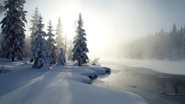 Cold Environment Capturing the stillness and palpable chill of a sub-zero winter morning.