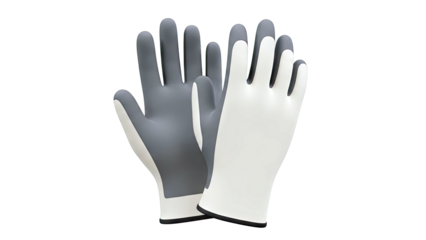 Pair of Grey and White Work Gloves