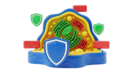 3D Cell Protection Illustration
