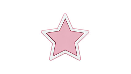 Obraz premium Pink Star with White Outline