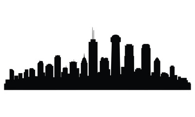 Obraz premium City skyline silhouette at dusk or dawn