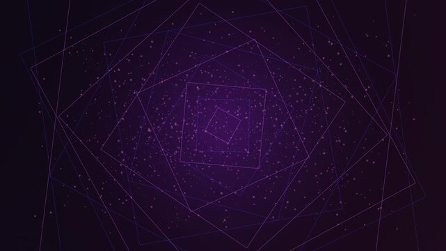 Abstract geometric pattern with shifting perspective and purple outlines