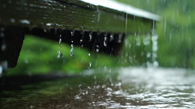 Puddle Splash Detail Ground Level, Ultra Close-up