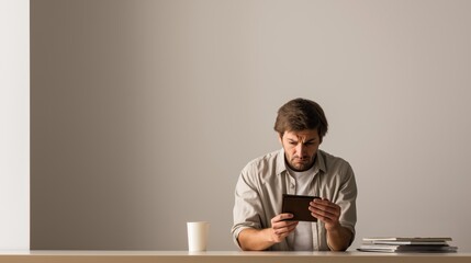 Minimal Financial Stress Scene with Wallet and Large Copy Space Background