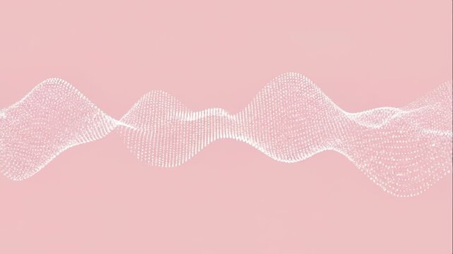 Abstract waveform particle effect on pink background for digital design