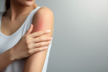 Woman Scratching Red Irritated Skin on Arm Allergy and Itching Concept