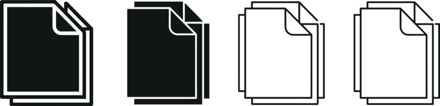 Three Stacks of Documents with Different Shading Gradients