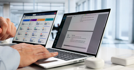 Human Resources Manager Reviewing Job Application Online