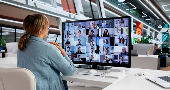 Businesswoman Leading Virtual Interview