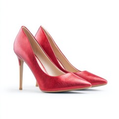 Elegant Red High Heels with Pointed Toe Design Perfect for Fashion and Evening Events