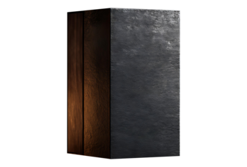 3D packaging box mockup men grooming product box dark masculine tone controlled lighting side angle, Realistic Photo