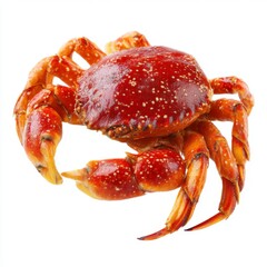 Fresh Red Crab on White Background Ideal for Seafood, Cooking, and Culinary Themed Designs and Advertisements