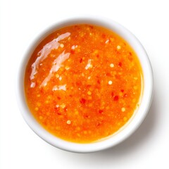 Fresh and Vibrant Chili Sauce in White Bowl Perfect for Dipping, Cooking, or Flavor Enhancement