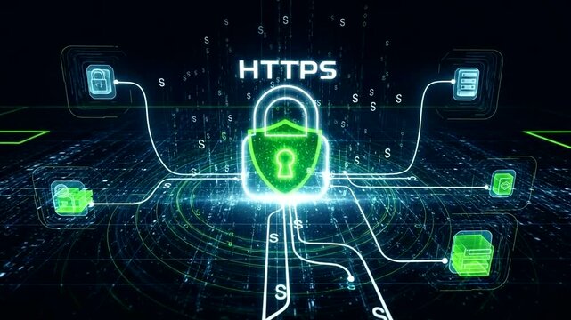 Secure HTTPS Connection with Padlock Icon.